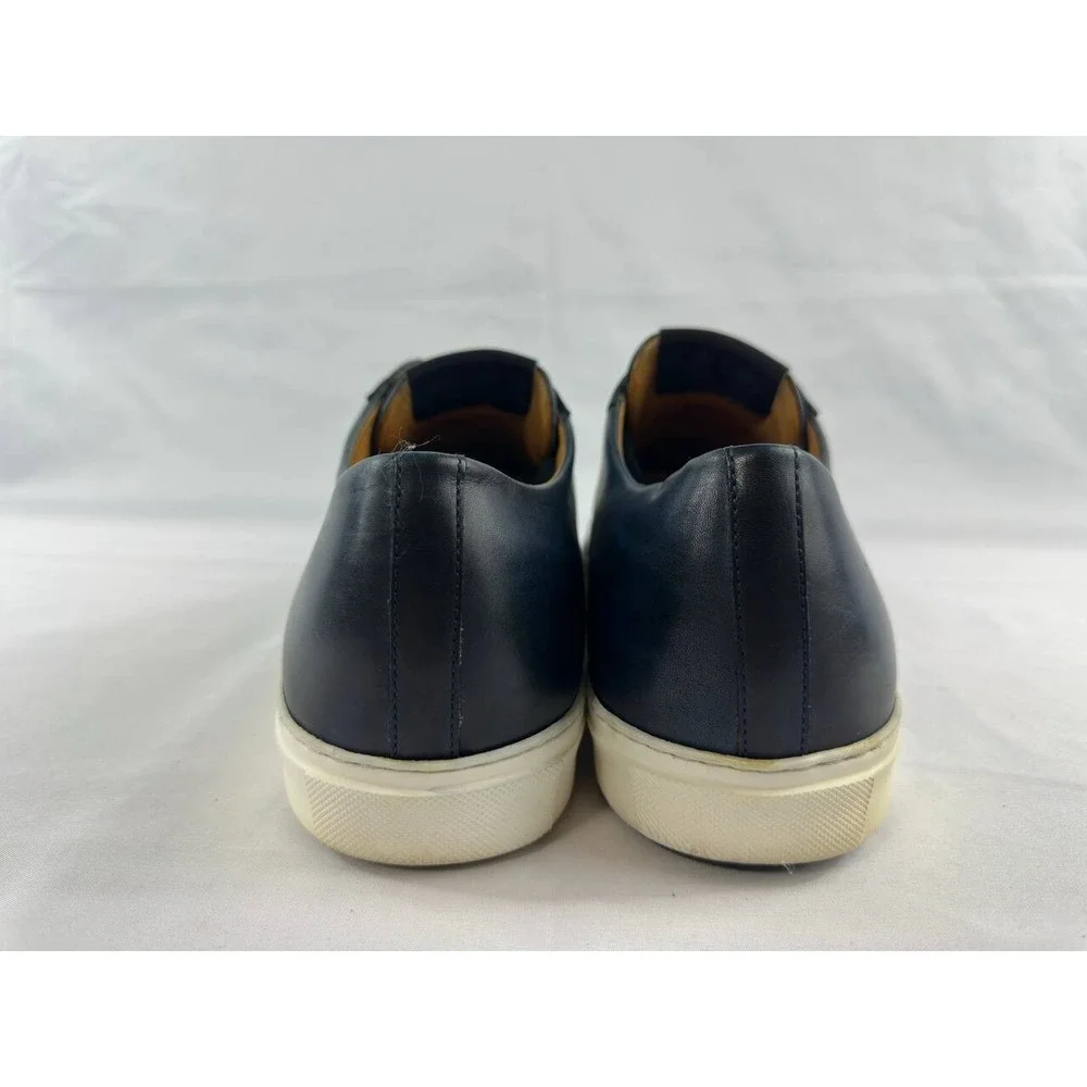 MAGNANNI Costa Low Sneakers Navy Blue Leather Men's Shoes Size 10.5